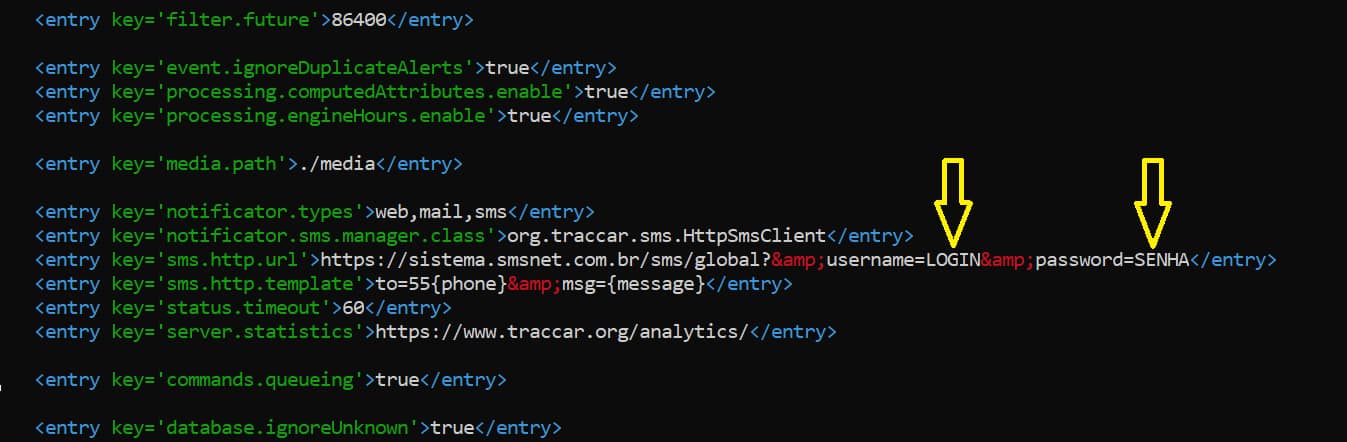 Configuração TRACCAR