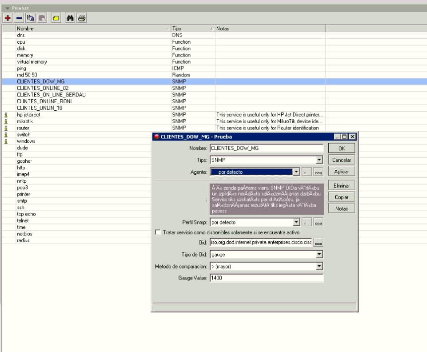 Queda de clientes conectados no The Dude